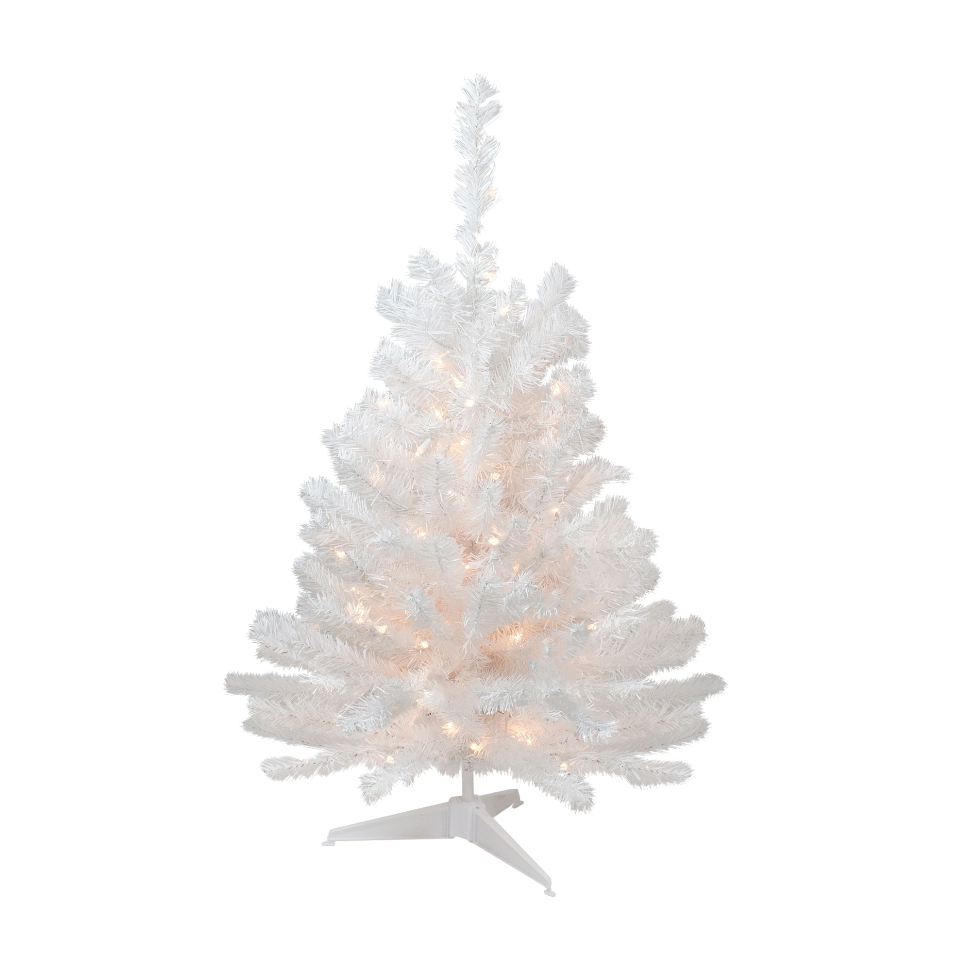 3ft. Pre-Lit Snow White Artificial Christmas Tree, Clear Lights